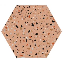 Zio Abstract - Camel 8" x 9" Porcelain Hexagon Tile