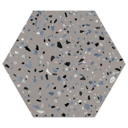 Zio Abstract - Gray 8" x 9" Porcelain Hexagon Tile