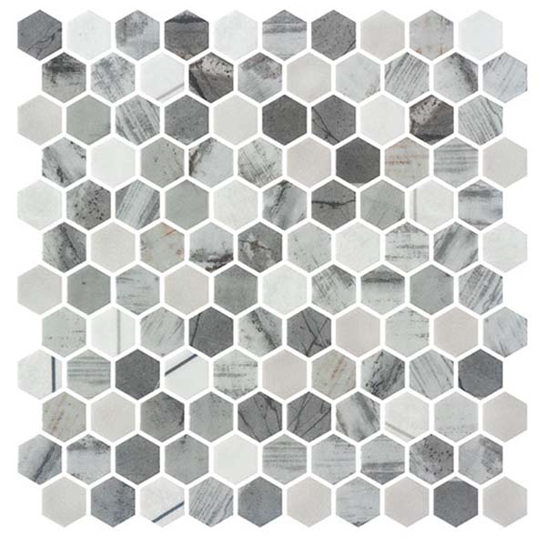 Zio Aragon Hills - Ventura Heights Hex Recycled Glass Mosaic