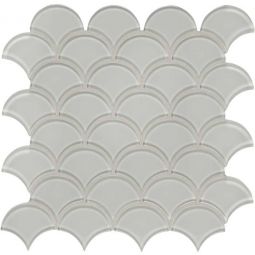 Tesoro Element - Mist Scallop Glass Mosaics