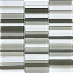 Tesoro Element - Mineral Blend 1" x 4" Stacked Glass Mosaics