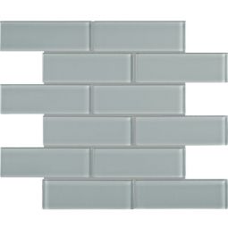 Tesoro Element - Shadow 2" x 6" Brick Glass Mosaics