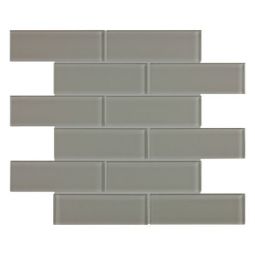 Tesoro Element - Smoke 2" x 6" Brick Glass Mosaics