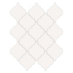 Tesoro Soho - Canvas White Arabesque Bevel Gloss Mosaic