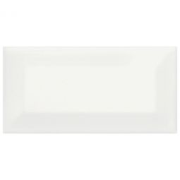 Tesoro Soho - Canvas White Beveled Glossy 3" x 6" Wall Tile