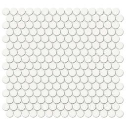 Teosro Soho - Canvas White 3/4" Glossy Penny Round Mosaic