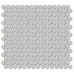 Teosro Soho - Loft Grey 3/4" Glossy Penny Round Mosaic