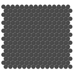 Teosro Soho - Retro Black 3/4" Glossy Penny Round Mosaic