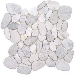 Tesoro Ocean Stones - Fossil Carrara Sliced Mosaic