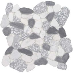 Tesoro Ocean Stones - Terrazzo Carrara Nero Smoke Sliced Mosaic