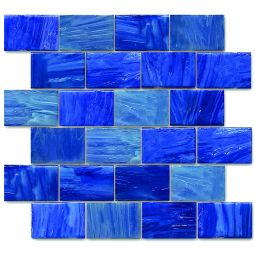 Tesoro Garden Wall - Aegean 2" x 3" Glass Mosaic