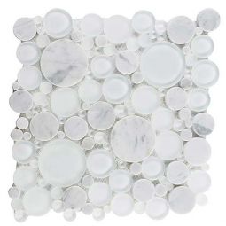 Zio Bubble - White Dove Glass Mosaic