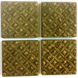 Basket Weave - Bronze - 2" x 2" - 4 Pieces