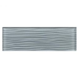 Zio Crystile - Gray Sky Wave 4" x 12" Glass Tile