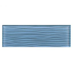 Zio Crystile - Blue Sea Foam Wave 4" x 12" Glass Tile