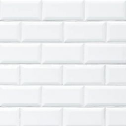 Bedrosians Traditions - Ice White Beveled Gloss 3" x 6" Wall Tile