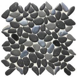 Tesoro Liquid Rocks - Abyss Black Random Pebble Mosaic