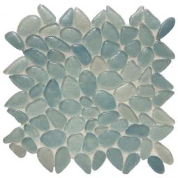 Tesoro Liquid Rocks - Aqua Blue Random Pebble Mosaic