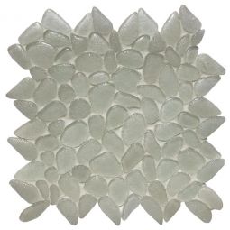 Tesoro Liquid Rocks - Glacier White Random Pebble Mosaic