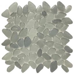 Tesoro Liquid Rocks - Oyster Silver Random Pebble Mosaic
