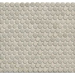 Bedrosians 360 - Dove Grey Gloss Penny Rounds Porcelain Mosaics