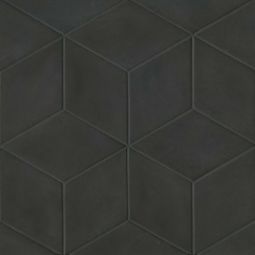 Bedrosians Allora - Solid Black Matte Rhombus Floor and Wall Tile