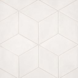 Bedrosians Allora - Solid White Matte Rhombus Floor and Wall Tile