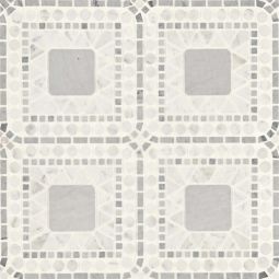 Bedrosians Atrium - White Carrara & Bardiglio Honed Marble Blend Mosaic