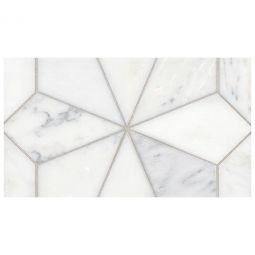 Bedrosians Blomma - Bianco 12" x 12" Honed Stone Mosaic
