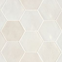 Bedrosians Celine - White 4" Hexagon Gloss Porcelain Floor & Wall Tile