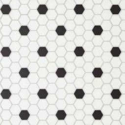 Bedrosians Le Cafe - Deco Design 3 Matte 1" x 1" Porcelain Mosaic