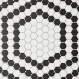 Bedrosians Le Cafe - Deco Design 4 Matte 1" x 1" Porcelain Mosaic