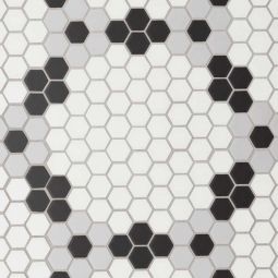 Bedrosians Le Cafe - Deco Design 5 Matte 1" x 1" Porcelain Mosaic