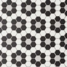 Bedrosians Le Cafe - Deco Design 6 Matte 1" x 1" Porcelain Mosaic