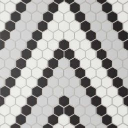 Bedrosians Le Cafe - Deco Design 8 Matte 1" x 1" Porcelain Mosaic