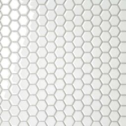 Bedrosians Le Cafe - White Glossy 1" x 1" Hexagon Porcelain Mosaic
