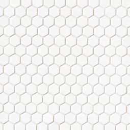 Bedrosians Le Cafe - White Matte 1" x 1" Hexagon Porcelain Mosaic