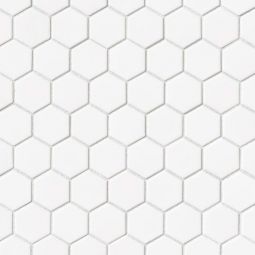 Bedrosians Le Cafe - White Glossy 2" x 2" Hexagon Porcelain Mosaic