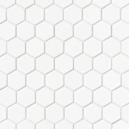 Bedrosians Le Cafe - White Matte 2" x 2" Hexagon Porcelain Mosaic