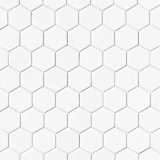 Le Cafe 2 x 2 Octagon Matte Porcelain Mosaic Tile in White