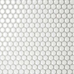 Bedrosians Le Cafe - White Glossy 3/4" x 3/4" Penny Round Porcelain Mosaic
