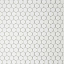 Bedrosians Le Cafe - White Matte 3/4" x 3/4" Penny Round Porcelain Mosaic