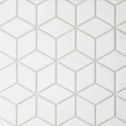 Bedrosians Le Cafe - White Matte 2" x 3" Diamond Porcelain Mosaic