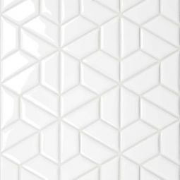 Bedrosians Le Cafe - White Glossy 1" x 2" Half Hexagon Porcelain Mosaic