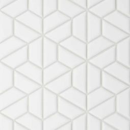 Bedrosians Le Cafe - White Matte 1" x 2" Half Hexagon Porcelain Mosaic