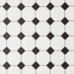 Bedrosians Le Cafe - White Glossy 2" x 2" Octagon Porcelain Mosaic