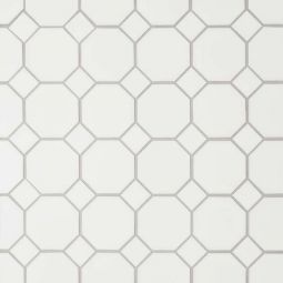 Bedrosians Le Cafe - White Matte 2" x 2" Octagon Porcelain Mosaic