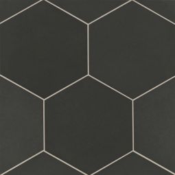 Bedrosians Makoto - Kuroi Black 10" x 10" Hex Floor & Wall Tile