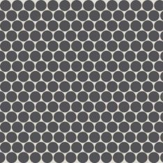 Bedrosians Marin - Black Sea 3/4" Penny Round Matte Porcelain Mosaic