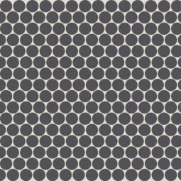 Bedrosians Marin - Black Sea 3/4" Penny Round Matte Porcelain Mosaic